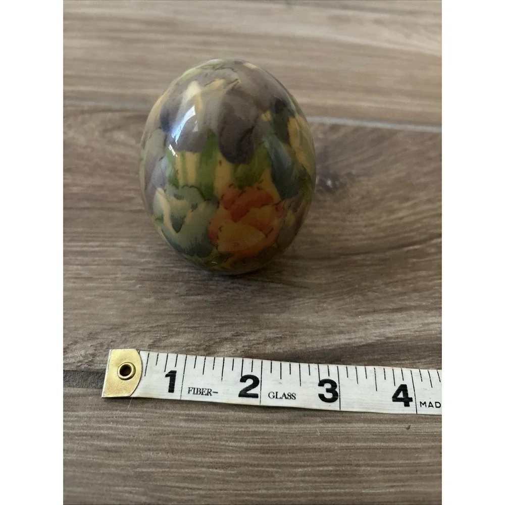 Enesco Easter Egg Tulip Flowers Fabric Mache Decoupage Vintage